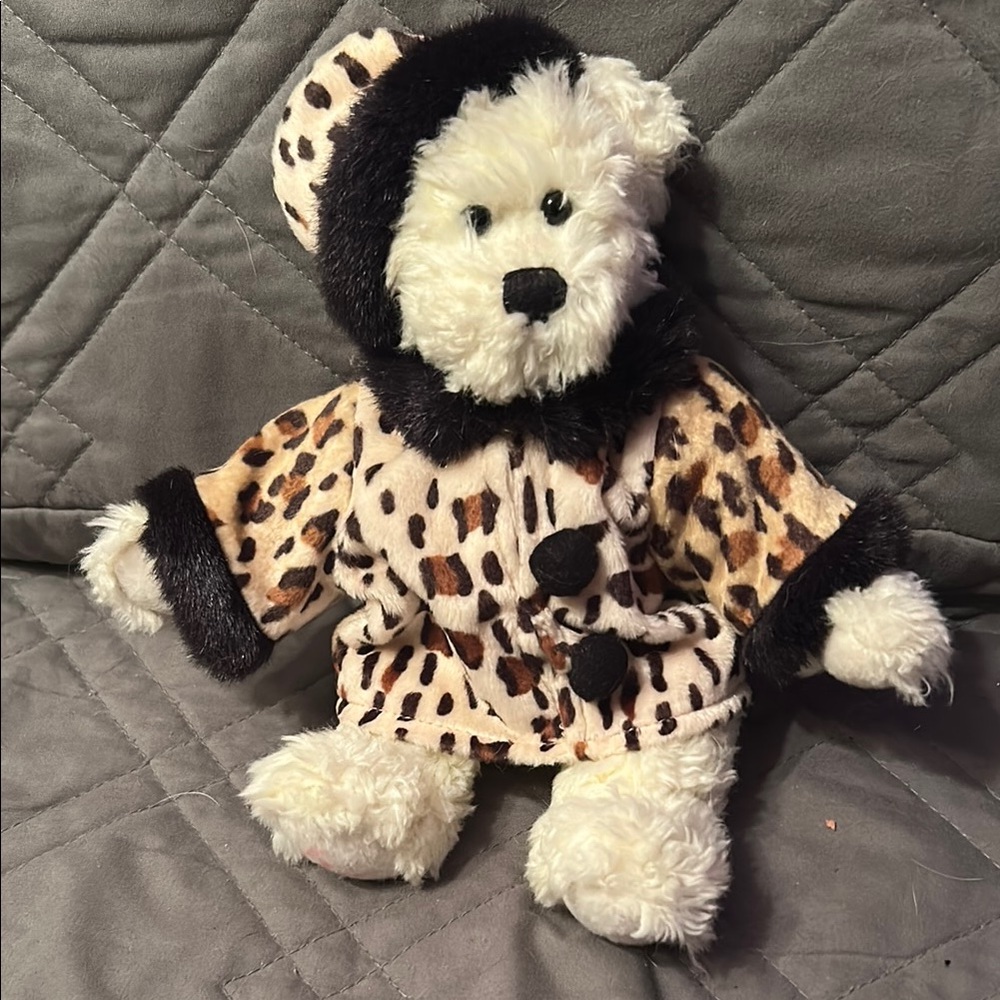 J.A.C. White and Black Stuffed Animal Plush Toy